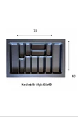 Eko Modüler Kaşıklık 76x49 Cm Antrasit Royaleks-70096 - 1