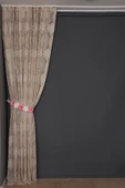 ÇERÇEVELİ  DAMAKS VİZON RENK TEK KANAT Hazır dikilmiş Pileli Fon Perde 300*260 cm thumbnail 3