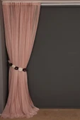 DAR ETEK MODEL PUDRA RENK TEK KANAT Hazır Pileli Fon Perde 300*260 thumbnail 3