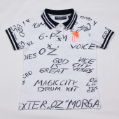 North Star Fashion Polo Yaka Baskılı Nakışlı Erkek Çocuk T-Shirt Beyaz - 2