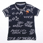 North Star Fashion Polo Yaka Baskılı Nakışlı Erkek Çocuk T-Shirt Lacivert - 2