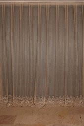 GENİŞ ETEK MODEL VİZON RENK TEK KANAT Hazır Pileli Fon Perde 300*260 - 2