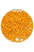 Turuncu Renk 4 mm Yaklaşık 220 adet/20 gram Cam Boncuk Oya Yazma Bileklik ve Kolye - 1