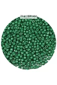 Koyu Yeşil Renk 4 mm Yaklaşık 220 adet/20 gram Cam Boncuk Oya Yazma Bileklik ve Kolye - 1