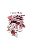 Bakır 15 x 5 mm Dantel Oya Yazma Halhal Abiye Lazer Kesim Pul 600 adet / 24 gram - 1