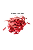 Kırmızı 15 x 5 mm Dantel Oya Yazma Halhal Abiye Lazer Kesim Pul 1000 adet / 40 gram - 1