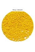 Sarı Renk 4 mm Yaklaşık 1100 adet / 100 gram Cam Boncuk Oya Yazma Bileklik ve Kolye - 1