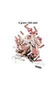 Açık Kırmızı 15 x 5 mm Dantel Oya Yazma Halhal Abiye Lazer Kesim Pul 200 adet / 8 gram - 1