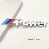 M POWER 3D METAL STICKER BMW GÜÇ ROZET ARABA AKSESUARI (13.8 cm x 2.3 cm ) thumbnail 3