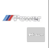 M POWER 3D METAL SİYAH VE GÜMÜŞ STICKER BMW GÜÇ ROZET ARABA AKSESUARI (9.8 cm x 1.5 cm) 2 ADET thumbnail 2