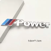 M POWER 3D METAL SİYAH VE GÜMÜŞ STICKER BMW GÜÇ ROZET ARABA AKSESUARI (9.8 cm x 1.5 cm) 2 ADET thumbnail 6