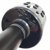 Karaoke Mikrofon Bluetooth Hoparlör Usb Sd Kart ve Aux Girişli - Siyah - 6