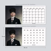 2025 Atatürk Fotoğraflı Takvim, Aylık Planlayıcı Takvim, Çift Taraflı Takvimi - 4