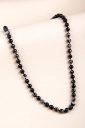 Göz Akik Doğal Taş Düğümlü Kolye 6 mm Küre Kesim thumbnail 2