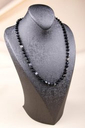 Göz Akik Doğal Taş Düğümlü Kolye 6 mm Küre Kesim thumbnail 3