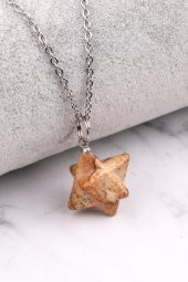 Jasper Doğal Taş Merkaba Kolye - 1