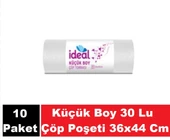 İdeal Çöp Poşeti Küçük Boy Şeffaf 30 Lu 36 x 44 Cm x 10 Paket - 1