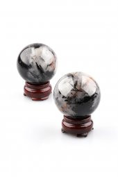 Rutil Kuvars Doğal Taş Standlı Küre - 1