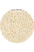 Beyaz Renk 4 mm Yaklaşık 660 adet / 60 gram Cam Boncuk Oya Yazma Bileklik ve Kolye - 1