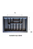 Eko Modüler Kaşıklık 76x49 Cm Antrasit Royaleks-70096 - 1