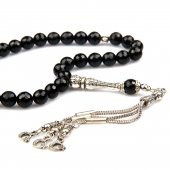 Oniks Doğal Taş Tesbih 8 mm Fasetli Küre Kesim - 2