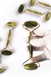 Yeşim Doğal Taş Masaj Taşı - Face Roller - Tırtıklı ve Düz Silindirli - 2