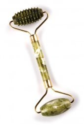 Yeşim Doğal Taş Masaj Taşı - Face Roller - Tırtıklı ve Düz Silindirli - 3