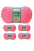 5 Adet Vizon Premium Akrilik El Örgü İpi Yünü Renk No:236 Gül Pembe - 1