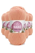 5 Adet Cotton Lüks Yelek Tunik Kazak Bluz Hırka İpi Yünü Somon 97594 - 1