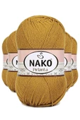 5 Adet Pırlanta Amigurumi El Örgü İpi Yünü Altın 6706 - 1