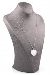 Kristal Kuvars Doğal Taş Kalp Kolye thumbnail 2