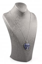 Lapis Lazuli Doğal Taş Tel Sarmalı Kalp Kolye thumbnail 2