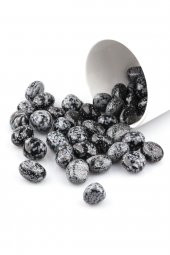 Karlı Obsidyen Doğal Taş Tamburlanmış Parça - 1