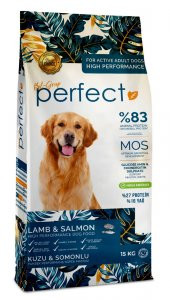 15 KG YETİŞKİN PREMİUM KÖPEK MAMASI PERFECT 27/16 ( KUZU & SOMON ETLİ ) KURU MAMA - 1