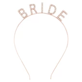 Rose Gold Renk Bekarlığa Veda Kristal Taş Bride Tacı İthal 16x10 cm - 1