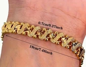 Gold Renk Otantik Motif Model Özel Günler Zarif Tasarım Yüksek Kaliteli Parlak Bileklik thumbnail 4