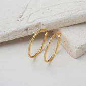 İtalyan Burmalı 14 Ayar Altın Halka Küpe thumbnail 5