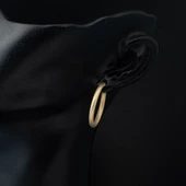 Büyük Boy 14 Ayar Altın Halka Küpe - 3