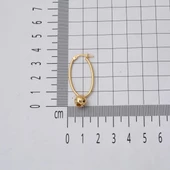 Top Sallantılı Elips Halka Küpe 14 Ayar - 4