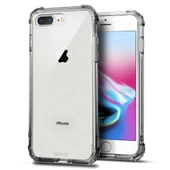 Blogy iPhone 8 Plus / 7 Plus ile Uyumlu Crystal Fit Kılıf Smoke Black - 1