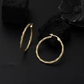 İtalyan Burmalı 14 Ayar Altın Halka Küpe thumbnail 2