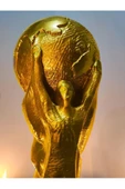 3D Kişiye Özel Isim Baskılı 23 Cm Boy Fifa Dünya Kupası Gold Kaplama Messi Qatar Futbol - 1