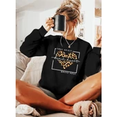 Lucky Life Kadın Uzun Kollu Bisiklet Yaka Desenli Viskon Iki Iplik Bluz - 3