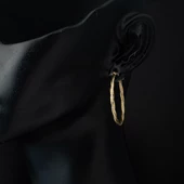 İtalyan Burmalı 14 Ayar Altın Halka Küpe thumbnail 4