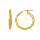 Büyük Boy 14 Ayar Altın Halka Küpe - 1