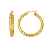 İtalyan 14 Ayar Büyük Boy Altın Halka Küpe - 1