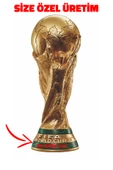 3D Kişiye Özel Isim Baskılı 23 Cm Boy Fifa Dünya Kupası Gold Kaplama Messi Qatar Futbol - 3
