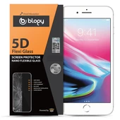 Blogy iPhone 8 Plus / 7 Plus ile Uyumlu Flexi 5D Ekran Koruyucu White - 1