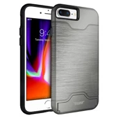 Buff iPhone 8 Plus / 7 Plus ile Uyumlu Slim Folder Kılıf Silver - 1