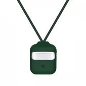 Blogy AirPods ile Uyumlu Silikon Kılıf Forest Green - 1